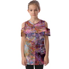 Spring Waves Fold Over Open Sleeve Top