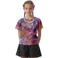 Spring Waves Kids  Front Cut T-shirt by kaleidomarblingart