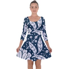 Spring Pattern Quarter Sleeve Skater Dress