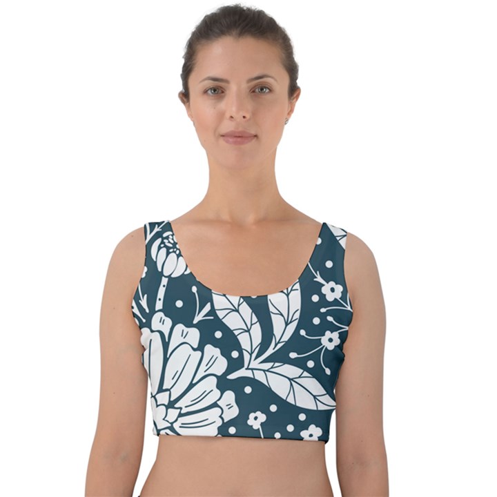 Spring Pattern Velvet Crop Top