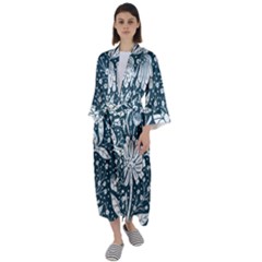 Spring Pattern Maxi Satin Kimono