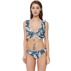 Spring Pattern Low Cut Ruffle Edge Bikini Set by AlexandrouPrints