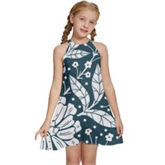 Spring Pattern Kids  Halter Collar Waist Tie Chiffon Dress by AlexandrouPrints