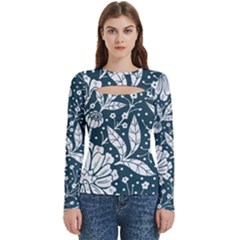 Spring Pattern Women s Cut Out Long Sleeve T-shirt