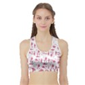 Fantasy Landscape Scene Sketchy Illustration Motif Pattern Wb Sports Bra with Border View1