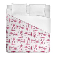 Fantasy Landscape Scene Sketchy Illustration Motif Pattern Wb Duvet Cover (full/ Double Size)