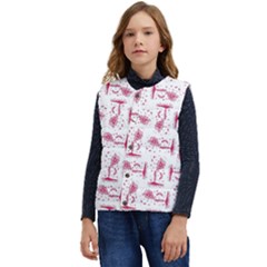 Fantasy Landscape Scene Sketchy Illustration Motif Pattern Wb Kid s Button Up Puffer Vest	