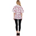 Fantasy Landscape Scene Sketchy Illustration Motif Pattern Wb Women s Batwing Button Up Shirt View4