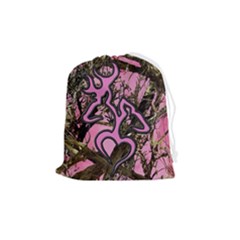 Pink Browning Deer Glitter Camo Drawstring Pouch (medium)