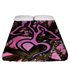 Pink Browning Deer Glitter Camo Fitted Sheet (queen Size)