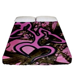 Pink Browning Deer Glitter Camo Fitted Sheet (king Size)