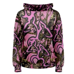 Pink Browning Deer Glitter Camo Women s Pullover Hoodie