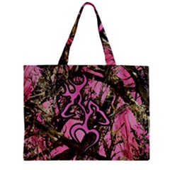 Pink Browning Deer Glitter Camo Zipper Mini Tote Bag