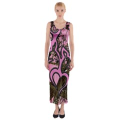 Pink Browning Deer Glitter Camo Fitted Maxi Dress