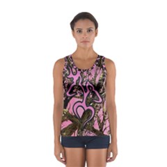 Pink Browning Deer Glitter Camo Sport Tank Top  by Maspions