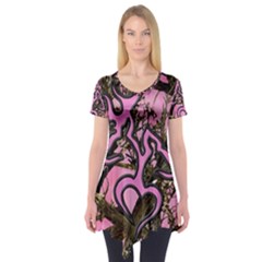 Pink Browning Deer Glitter Camo Short Sleeve Tunic 