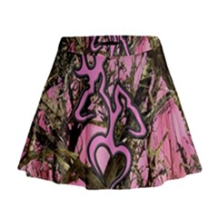 Pink Browning Deer Glitter Camo Mini Flare Skirt