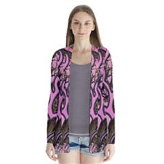 Pink Browning Deer Glitter Camo Drape Collar Cardigan