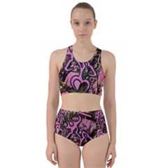 Pink Browning Deer Glitter Camo Racer Back Bikini Set