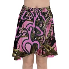 Pink Browning Deer Glitter Camo Chiffon Wrap Front Skirt