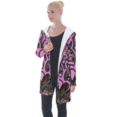 Pink Browning Deer Glitter Camo Longline Hooded Cardigan