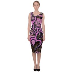 Pink Browning Deer Glitter Camo Sleeveless Pencil Dress