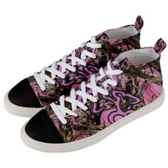 Pink Browning Deer Glitter Camo Men s Mid-top Canvas Sneakers