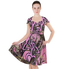 Pink Browning Deer Glitter Camo Cap Sleeve Midi Dress