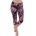 Pink Browning Deer Glitter Camo Lightweight Velour Capri Yoga Leggings View1