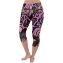 Pink Browning Deer Glitter Camo Lightweight Velour Capri Yoga Leggings View4