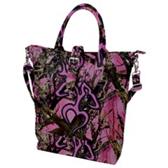 Pink Browning Deer Glitter Camo Buckle Top Tote Bag by Maspions