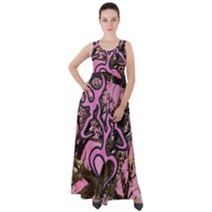 Pink Browning Deer Glitter Camo Empire Waist Velour Maxi Dress