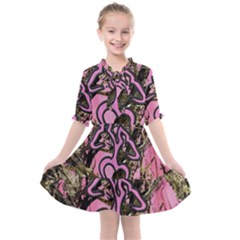 Pink Browning Deer Glitter Camo Kids  All Frills Chiffon Dress