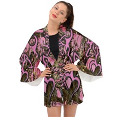 Pink Browning Deer Glitter Camo Long Sleeve Kimono