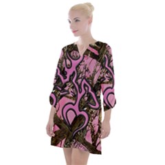 Pink Browning Deer Glitter Camo Open Neck Shift Dress