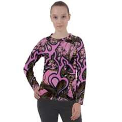 Pink Browning Deer Glitter Camo Women s Long Sleeve Raglan T-shirt