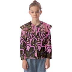 Pink Browning Deer Glitter Camo Kids  Peter Pan Collar Blouse