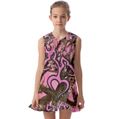 Pink Browning Deer Glitter Camo Kids  Pilgrim Collar Ruffle Hem Dress