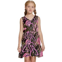 Pink Browning Deer Glitter Camo Kids  Sleeveless Tiered Mini Dress