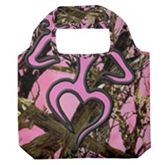 Pink Browning Deer Glitter Camo Premium Foldable Grocery Recycle Bag