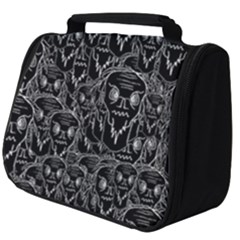 Old Man Monster Motif Black And White Creepy Pattern Full Print Travel Pouch (big)