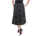 Old man monster motif black and white creepy pattern Midi Mermaid Skirt View2