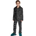 Old man monster motif black and white creepy pattern Kids  Long Sleeve Velvet Pajamas Set View1