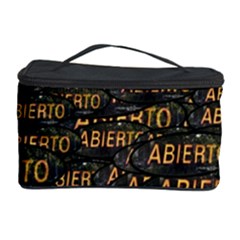 Abierto Neon Lettes Over Glass Motif Pattern Cosmetic Storage Case