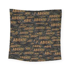 Abierto Neon Lettes Over Glass Motif Pattern Square Tapestry (small) by dflcprintsclothing