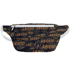 Abierto Neon Lettes Over Glass Motif Pattern Waist Bag 