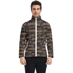 Abierto Neon Lettes Over Glass Motif Pattern Men s Bomber Jacket