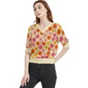 floral pattern shawl Quarter Sleeve Blouse View1