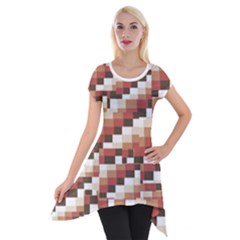 Chromaticmosaic Print Pattern Short Sleeve Side Drop Tunic by dflcprintsclothing