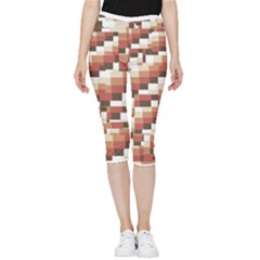 Chromaticmosaic Print Pattern Inside Out Lightweight Velour Capri Leggings  by dflcprintsclothing